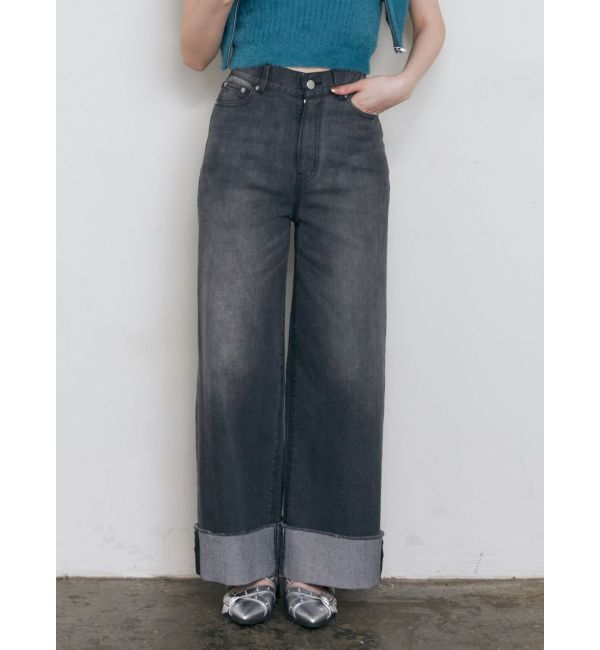 MURUA「ターンアップカットオフデニム」|デニム|グレー