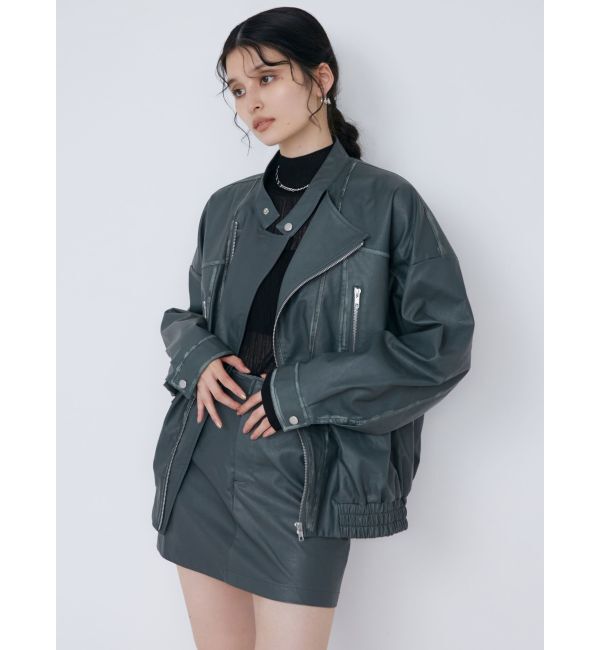 MURUA「ヴィンテージライクフェイクレザーミニスカート」|スカート|