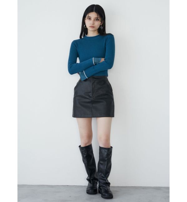 MURUA「ヴィンテージライクフェイクレザーミニスカート」|スカート|