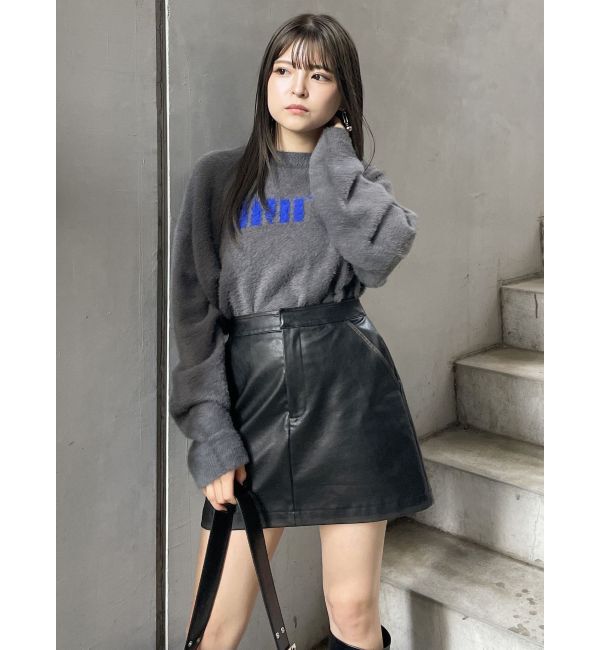 MURUA「ヴィンテージライクフェイクレザーミニスカート」|スカート|