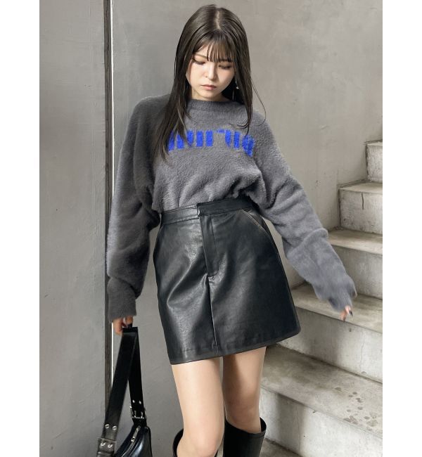 MURUA「ヴィンテージライクフェイクレザーミニスカート」|スカート|