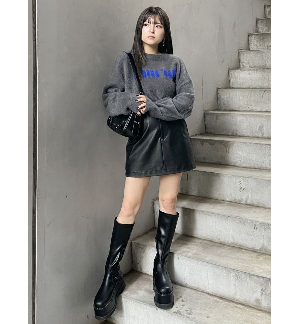 MURUA「ヴィンテージライクフェイクレザーミニスカート」|スカート|