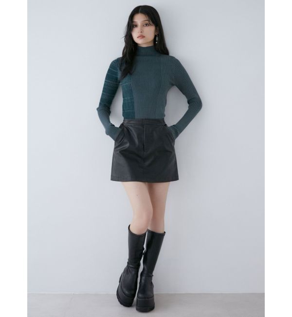 MURUA「ヴィンテージライクフェイクレザーミニスカート」|スカート|