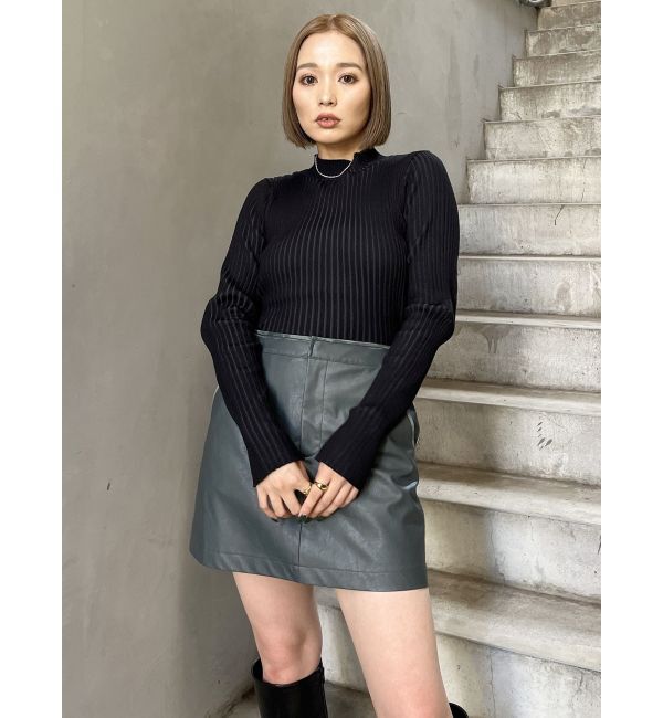 MURUA「ヴィンテージライクフェイクレザーミニスカート」|スカート|