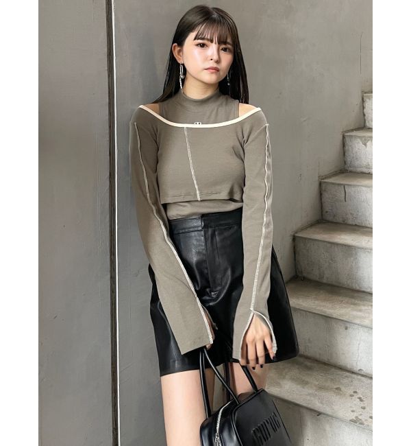 MURUA「ヴィンテージライクフェイクレザーミニスカート」|スカート|