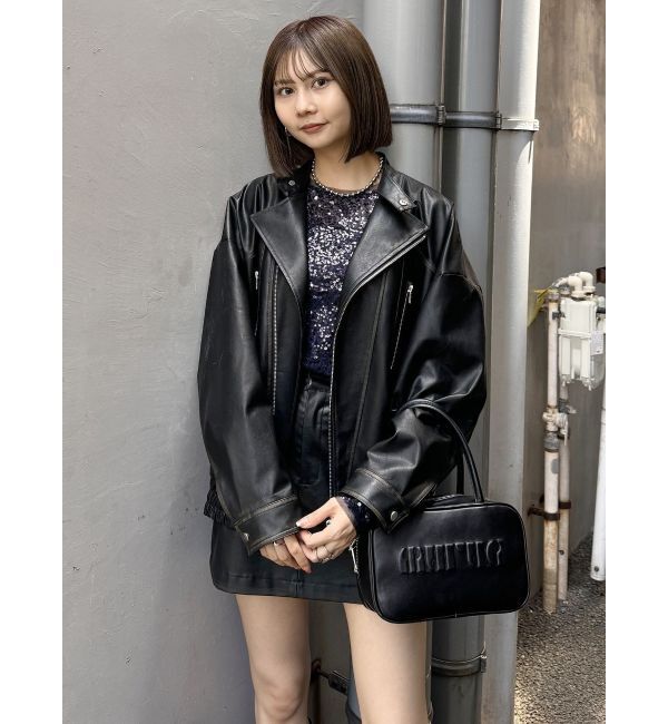 MURUA「ヴィンテージライクフェイクレザーミニスカート」|スカート|