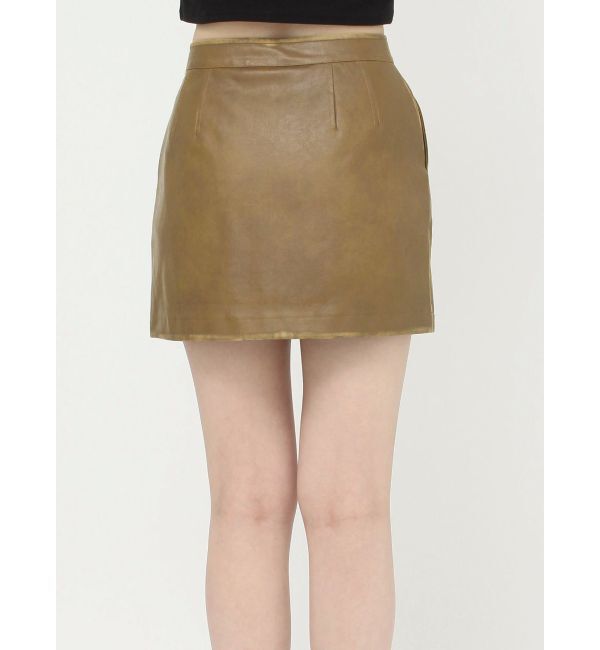 MURUA「ヴィンテージライクフェイクレザーミニスカート」|スカート|