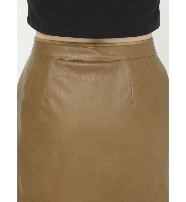MURUA「ヴィンテージライクフェイクレザーミニスカート」|スカート|