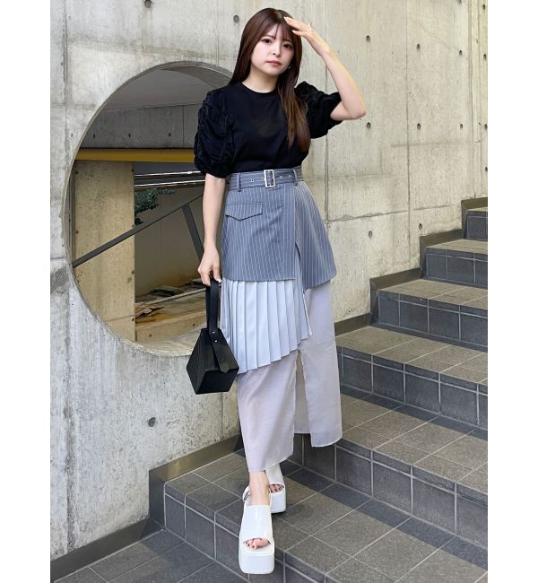 MURUA「ギャザースリーブトップス」|Tシャツ・カットソー|