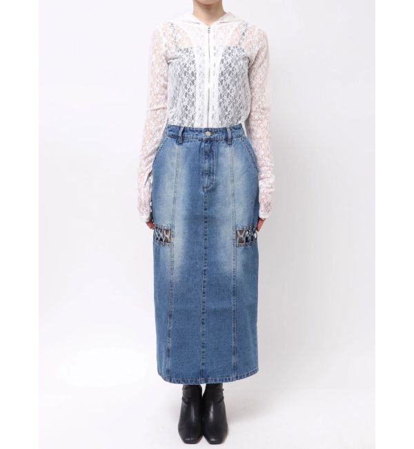 MURUA「ツイストレースアップデニムスカート」|スカート|