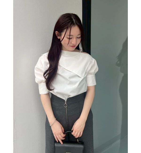 LAGUNAMOON「アシメネックデザインブラウス」|シャツ・ブラウス|ホワイト