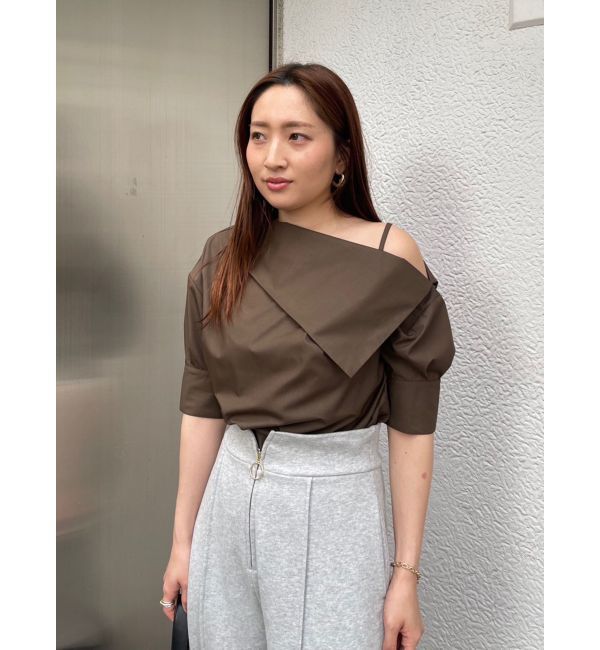 LAGUNAMOON「アシメネックデザインブラウス」|シャツ・ブラウス|ブラウン