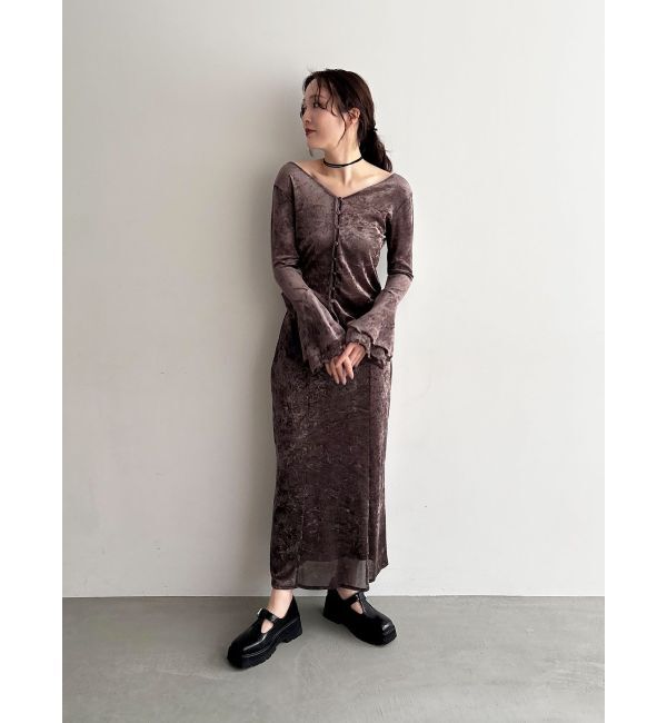 LAGUNAMOON「シアーベロアナロースカート」|スカート|