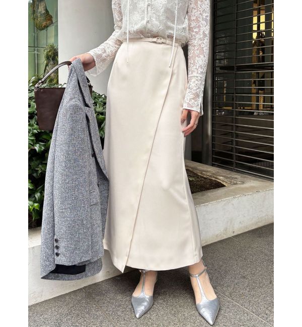 LAGUNAMOON「サテンラップデザインサテンナロースカート」|スカート|