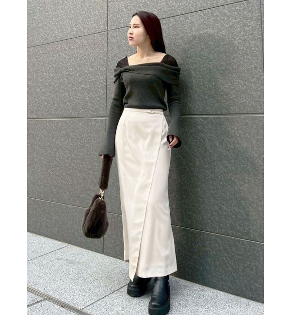 LAGUNAMOON「サテンラップデザインサテンナロースカート」|スカート|