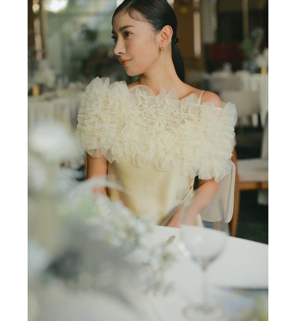 LAGUNAMOON「【ソンイさんコラボ】LADYチュールショールキャミドレス」|ドレス|イエロー
