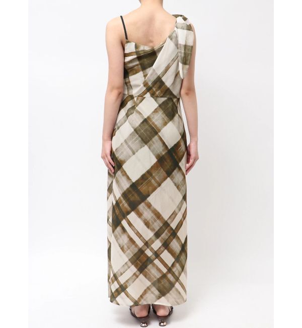 LAGUNAMOON「チェックガラドレープワンピース」|ワンピース|