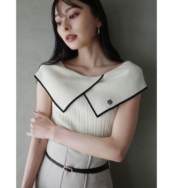 LAGUNAMOON「アシメカラーネックニット」|ニット・セーター|