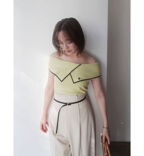 LAGUNAMOON「アシメカラーネックニット」|ニット・セーター|