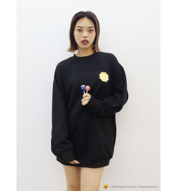 EVRIS「【EVRIS&times;Chupa Chups】ワンポイントトレーナー」|スウェット・ジャージ|ブラック