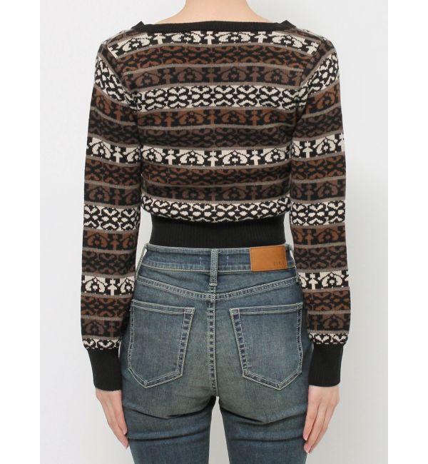 EVRIS「オリジナルジャガードショートニットカーディガン」|カーディガン|