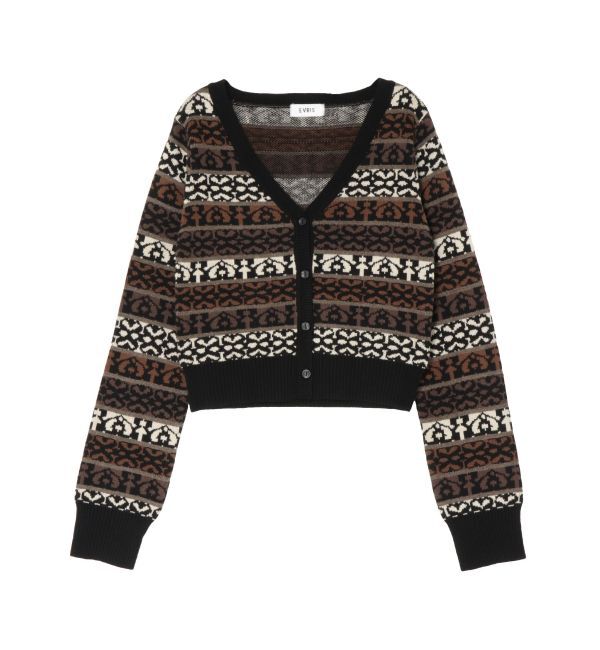 EVRIS「オリジナルジャガードショートニットカーディガン」|カーディガン|