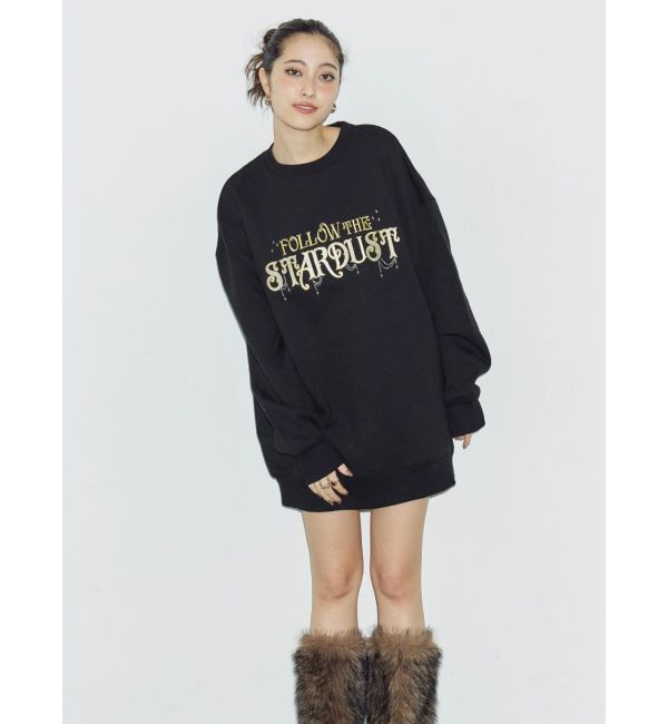 EVRIS「STARDUSTラインストーンBIGスウェットトップス」|スウェット・ジャージ|