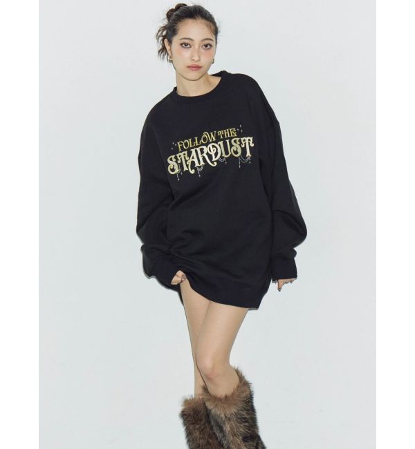 EVRIS「STARDUSTラインストーンBIGスウェットトップス」|スウェット・ジャージ|