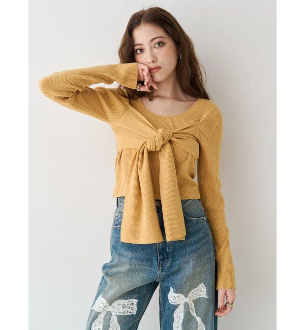 EVRIS「リボンデザインニットトップス」|ニット・セーター|