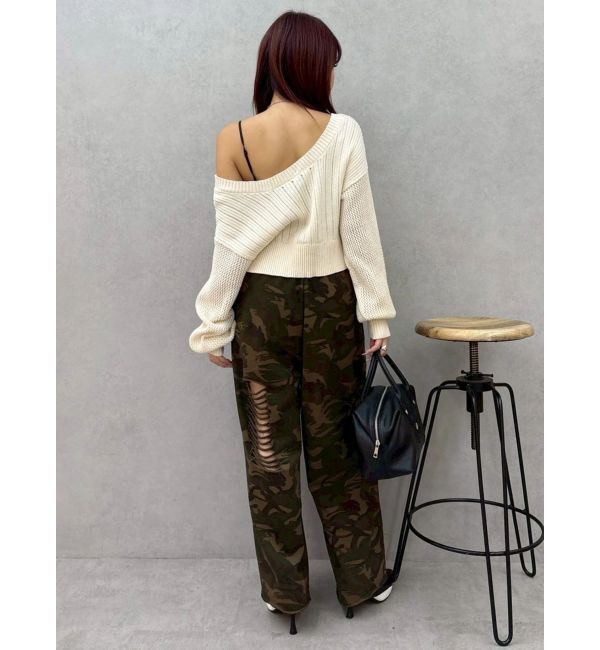 EVRIS「レースドッキングダメージスウェットワイドパンツ【セットアップ着用可能】」|その他|