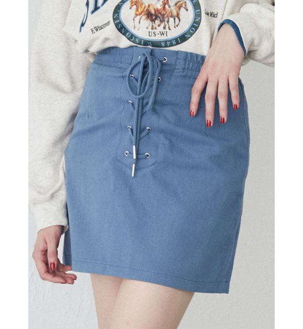 jouetie「レースアップボックスミニスカート」|スカート|ブルー