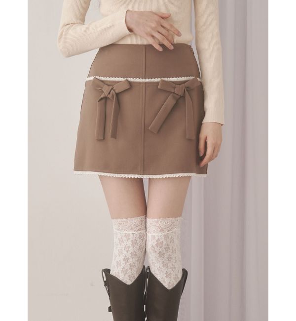merry jenny「ribbon lace mini skirt」|スカート|