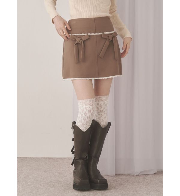 merry jenny「ribbon lace mini skirt」|スカート|