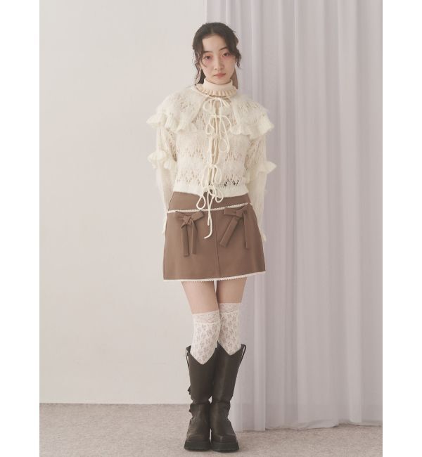 merry jenny「ribbon lace mini skirt」|スカート|