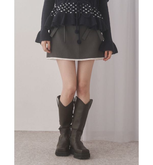 merry jenny「ribbon lace mini skirt」|スカート|