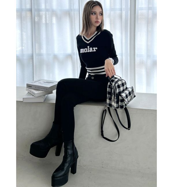 GYDA「molar Vネックニットトップス」|ニット・セーター|