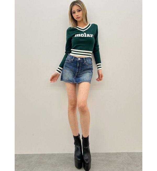 GYDA「molar Vネックニットトップス」|ニット・セーター|