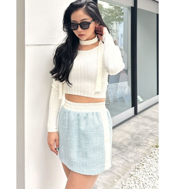 GYDA「ツイード異素材スカートライクショートパンツ【SETUP着用可】」|スカート|