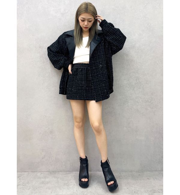 GYDA「ツイード異素材スカートライクショートパンツ【SETUP着用可】」|スカート|