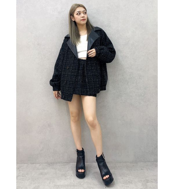 GYDA「ツイード異素材スカートライクショートパンツ【SETUP着用可】」|スカート|