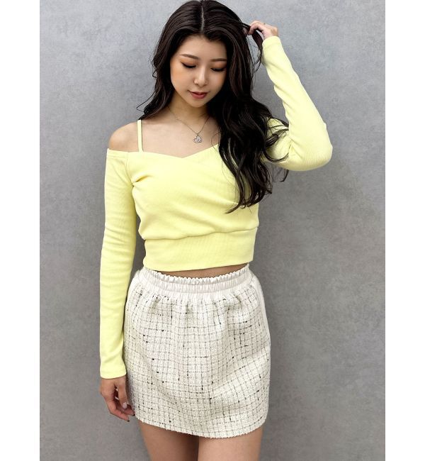 GYDA「ツイード異素材スカートライクショートパンツ【SETUP着用可】」|スカート|