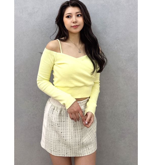 GYDA「ツイード異素材スカートライクショートパンツ【SETUP着用可】」|スカート|