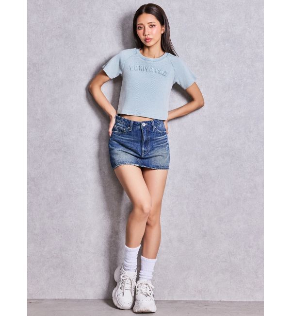 GYDA「Vintageデニムスカートライクショートパンツ」|スカート|