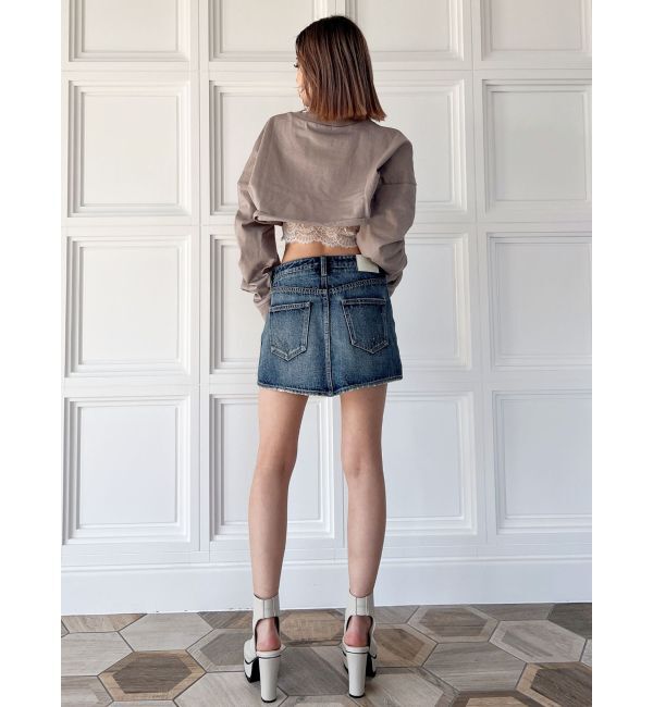 GYDA「Vintageデニムスカートライクショートパンツ」|スカート|