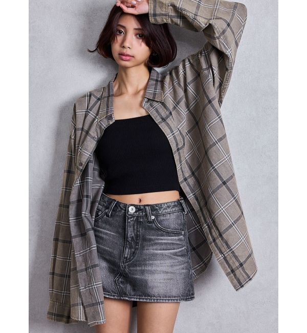 GYDA「Vintageデニムスカートライクショートパンツ」|スカート|