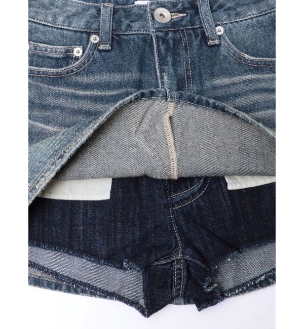GYDA「Vintageデニムスカートライクショートパンツ」|スカート|