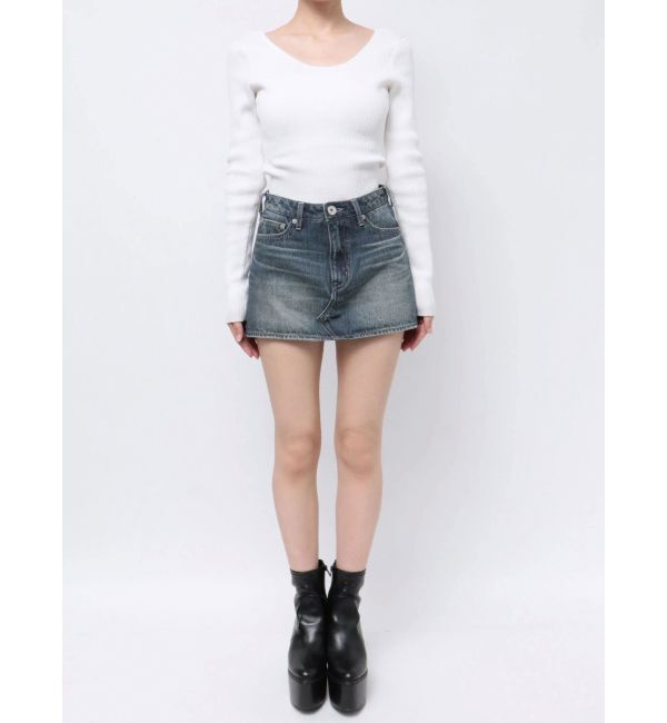 GYDA「Vintageデニムスカートライクショートパンツ」|スカート|