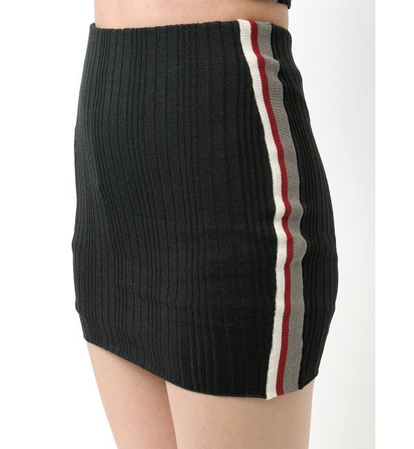 GYDA「サイドラインスカートライクニットショートパンツ」|スカート|