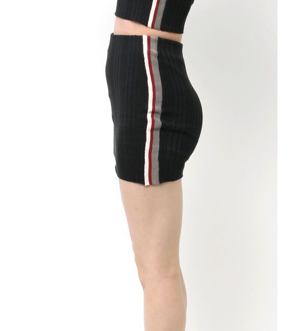 GYDA「サイドラインスカートライクニットショートパンツ」|スカート|