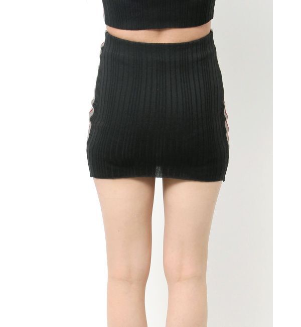 GYDA「サイドラインスカートライクニットショートパンツ」|スカート|